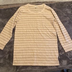 Gap tan sparkle striped shirt
